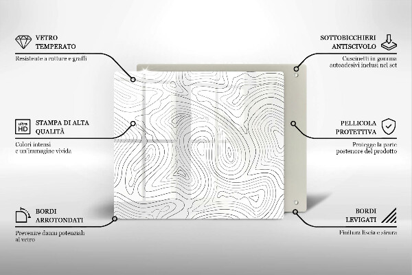 Glas Herdabdeckplatte Abstrakte Formen
