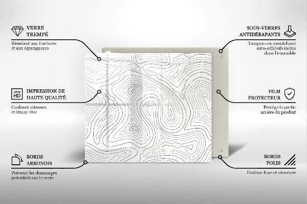 Glas Herdabdeckplatte Abstrakte Formen
