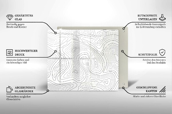 Glas Herdabdeckplatte Abstrakte Formen