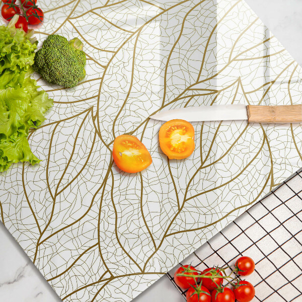 Glas Herdabdeckplatte Line-Art-Blättermuster