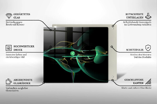 Glas Herdabdeckplatte Moderne Abstraktion