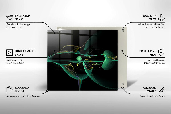 Glas Herdabdeckplatte Moderne Abstraktion