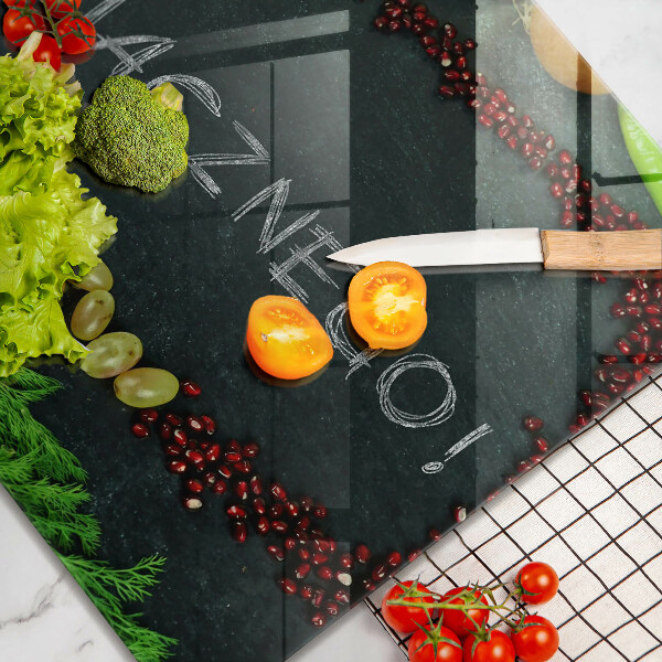 Glas Herdabdeckplatte Aufschrift Guten Appetit!
