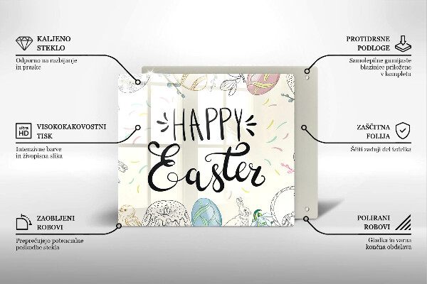 Glas Herdabdeckplatte Happy Easter