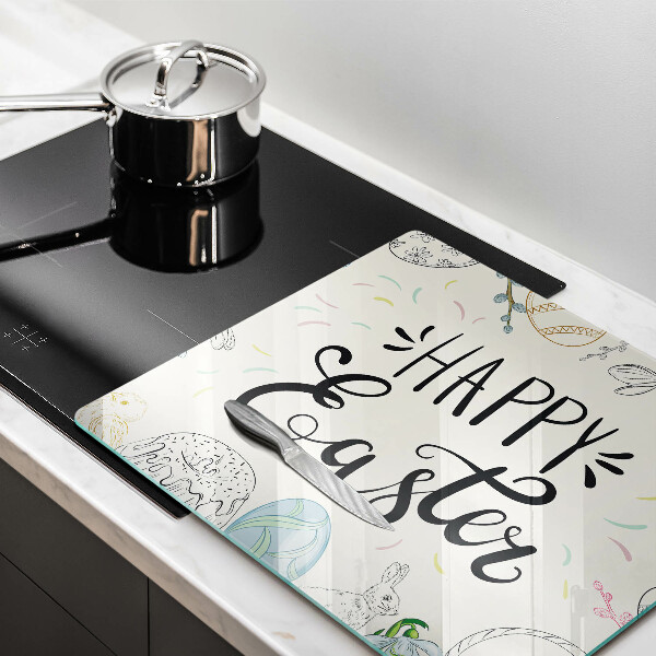 Glas Herdabdeckplatte Happy Easter