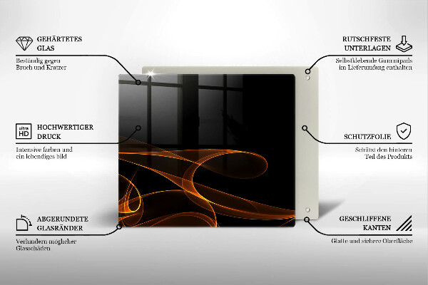 Glas Ceranfeldabdeckung Abstrakte Linien
