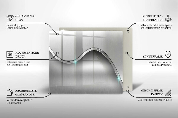 Glas Ceranfeldabdeckung Metallabstraktion