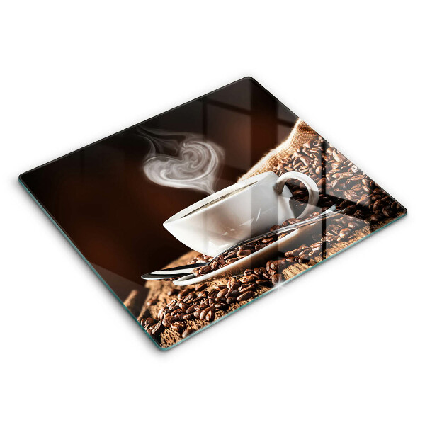 Glas Ceranfeldabdeckung Kaffee und eine Tasse