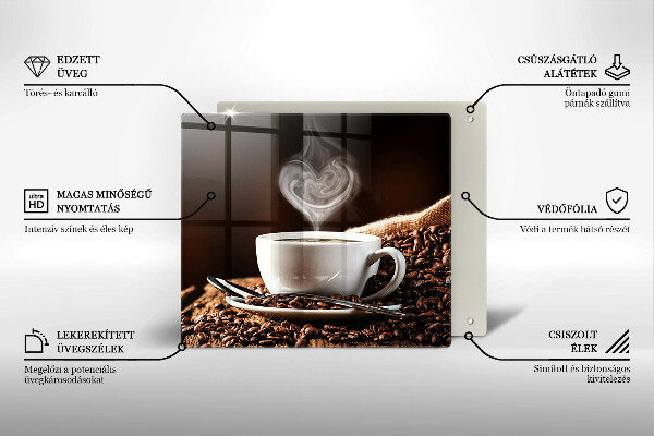 Glas Ceranfeldabdeckung Kaffee und eine Tasse