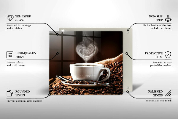 Glas Ceranfeldabdeckung Kaffee und eine Tasse