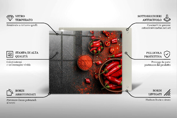 Glas Ceranfeldabdeckung Rote Chilischoten
