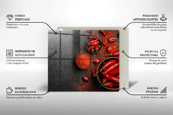 Glas Ceranfeldabdeckung Rote Chilischoten