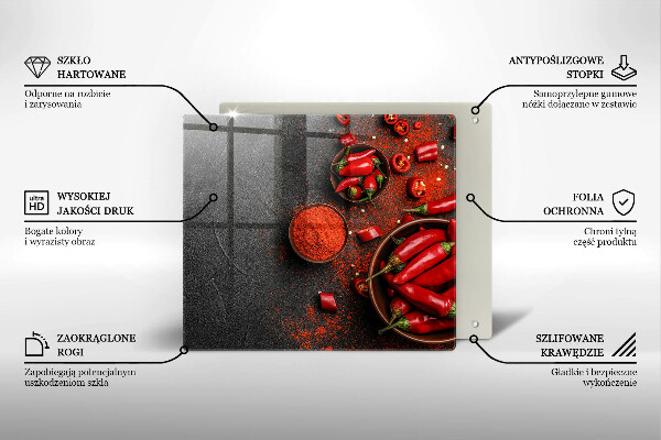 Glas Ceranfeldabdeckung Rote Chilischoten