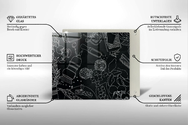 Glas Herdabdeckplatte Küchenzubehör
