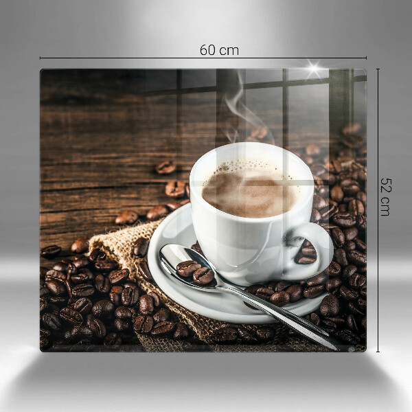 Glas Ceranfeldabdeckung Tasse und Kaffeebohnen