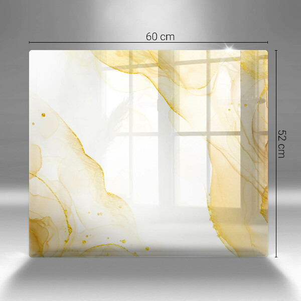 Glas Herdabdeckplatte Goldene Abstraktion