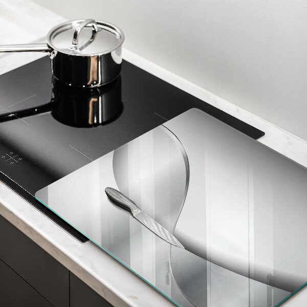 Glas Herdabdeckplatte Abstraktes Liniendesign