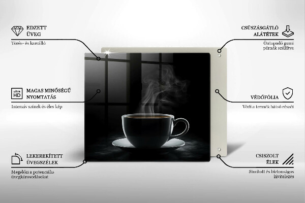 Glas Ceranfeldabdeckung Heiße Tasse Kaffee