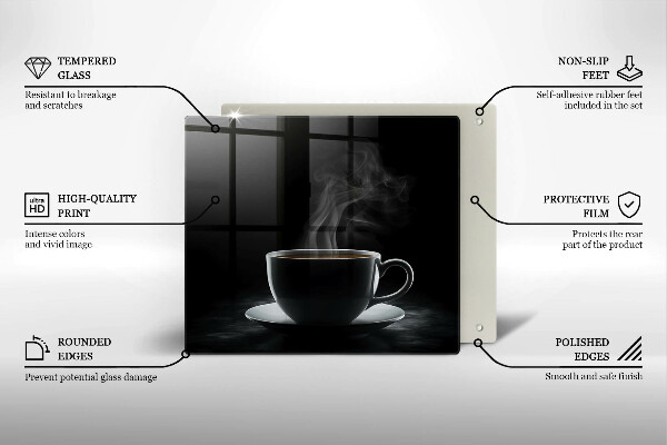 Glas Ceranfeldabdeckung Heiße Tasse Kaffee