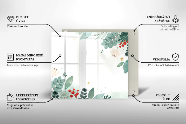 Glas Herdabdeckplatte Aquarellblätter