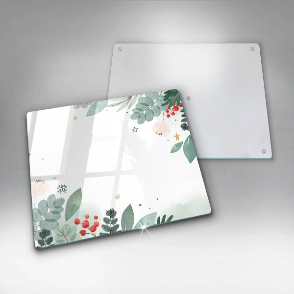 Glas Herdabdeckplatte Aquarellblätter