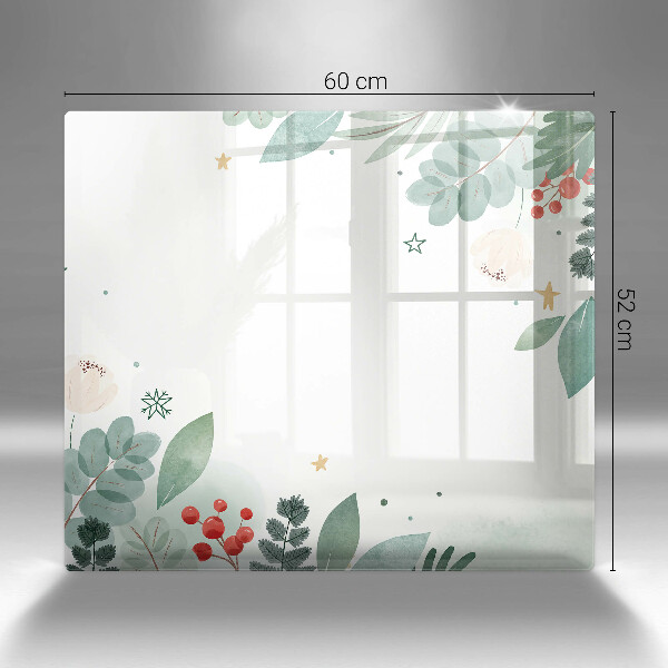 Glas Herdabdeckplatte Aquarellblätter