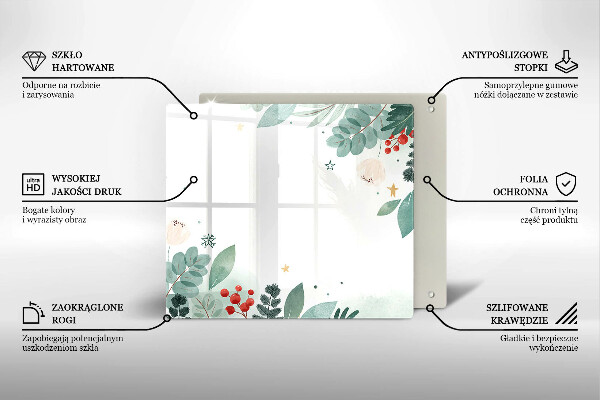 Glas Herdabdeckplatte Aquarellblätter