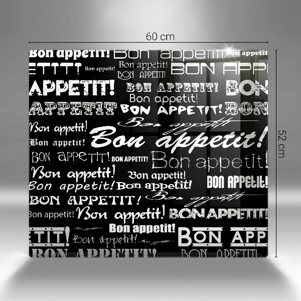 Glas Herdabdeckplatte Bon appetit
