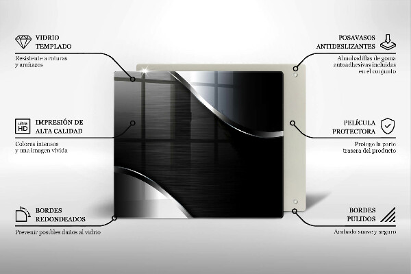 Glas Herdabdeckplatte Metallabstraktion