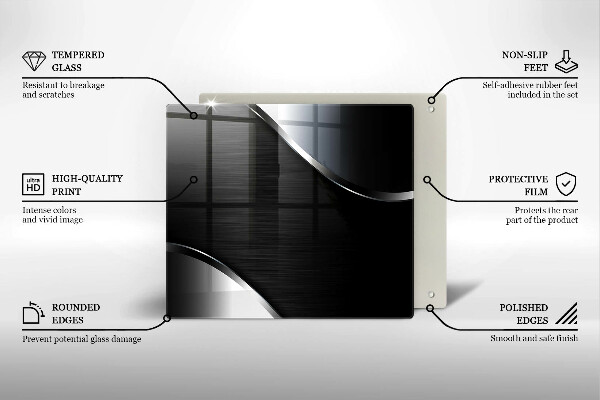 Glas Herdabdeckplatte Metallabstraktion