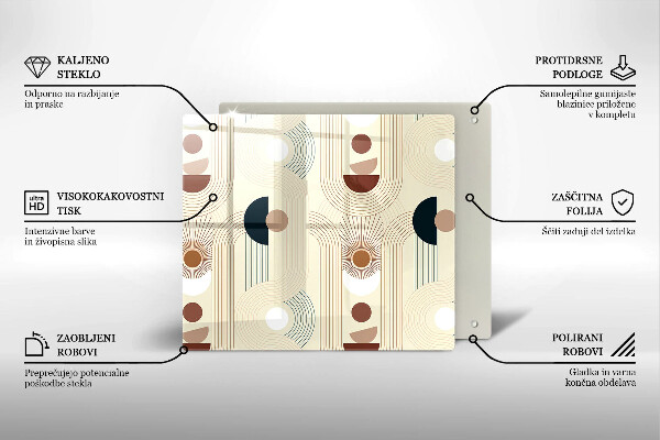 Glas Herdabdeckplatte Boho-Geometrieformen