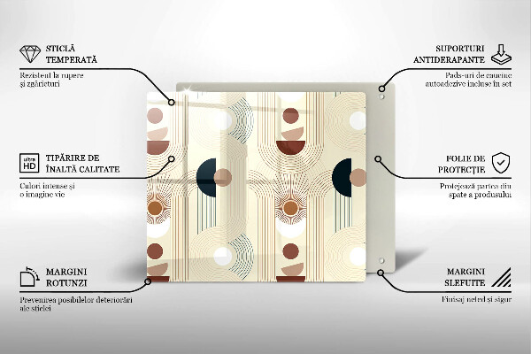 Glas Herdabdeckplatte Boho-Geometrieformen