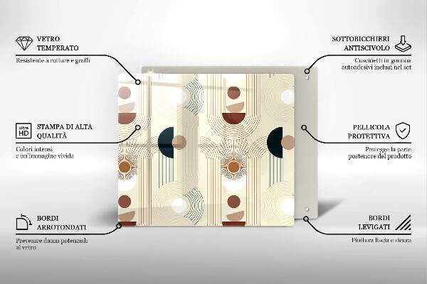 Glas Herdabdeckplatte Boho-Geometrieformen