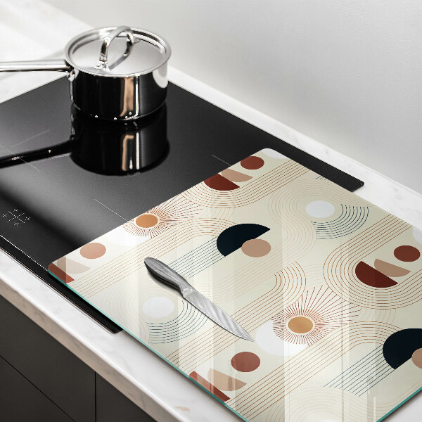 Glas Herdabdeckplatte Boho-Geometrieformen