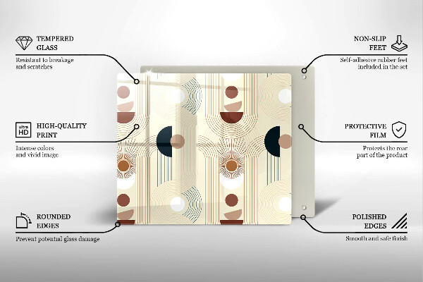 Glas Herdabdeckplatte Boho-Geometrieformen