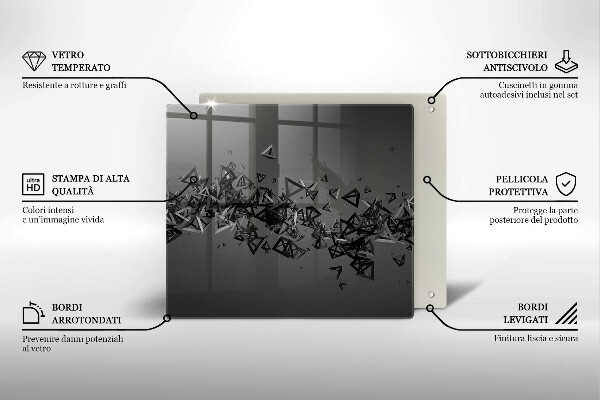 Glas Herdabdeckplatte Abstrakte 3D-Formen