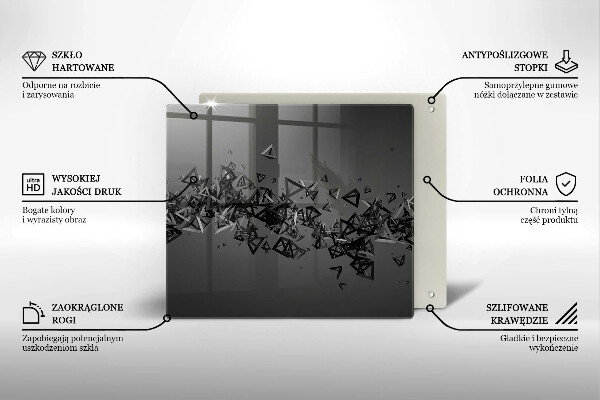 Glas Herdabdeckplatte Abstrakte 3D-Formen