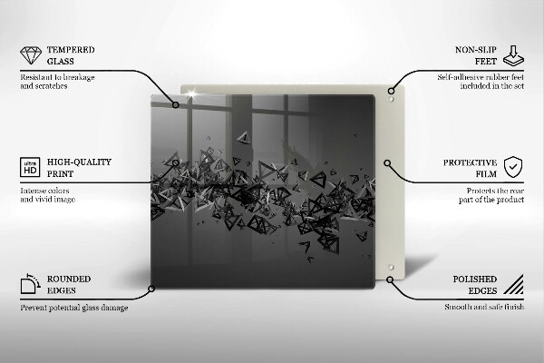 Glas Herdabdeckplatte Abstrakte 3D-Formen
