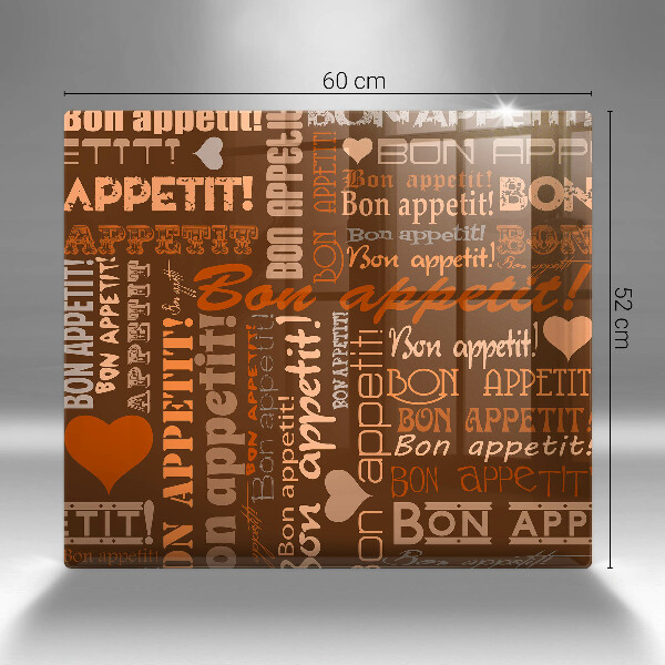 Glas Herdabdeckplatte Untertitel Bon appetit