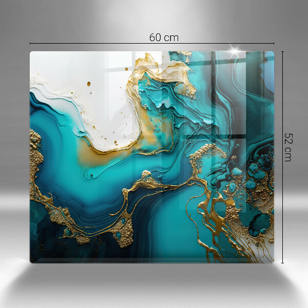 Glas Ceranfeldabdeckung Türkisfarbene Abstraktion