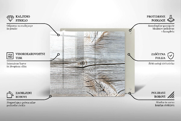 Glas Ceranfeldabdeckung Helle Holzstruktur