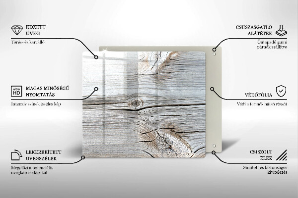 Glas Ceranfeldabdeckung Helle Holzstruktur