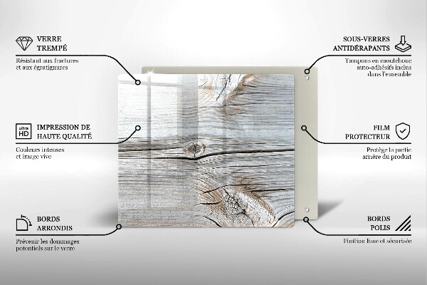 Glas Ceranfeldabdeckung Helle Holzstruktur