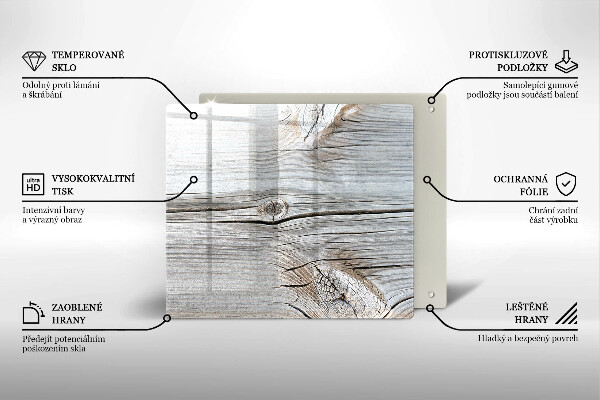 Glas Ceranfeldabdeckung Helle Holzstruktur