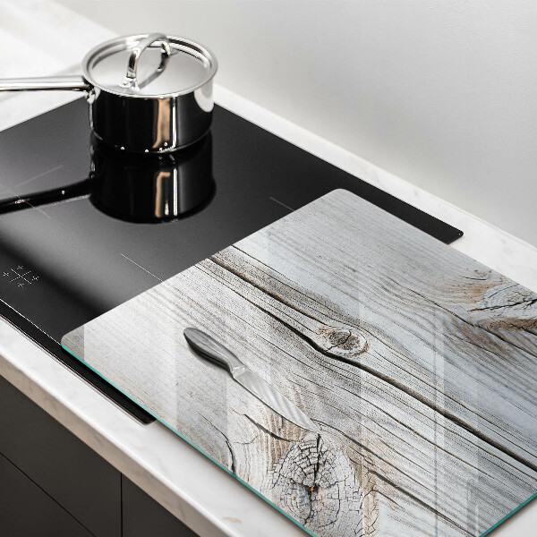 Glas Ceranfeldabdeckung Helle Holzstruktur