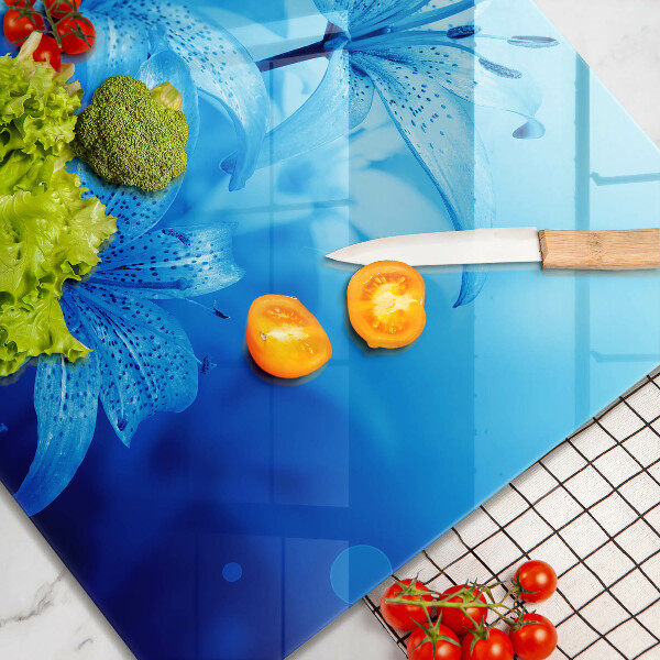 Glas Ceranfeldabdeckung Blaue Blumen