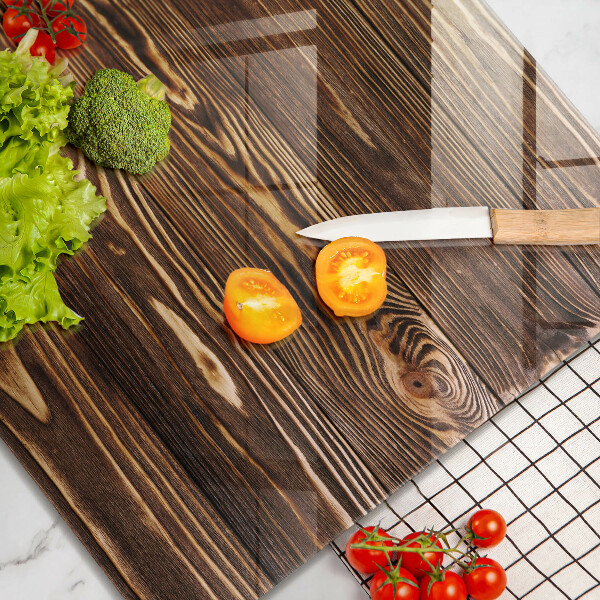 Glas Ceranfeldabdeckung Holzstruktur