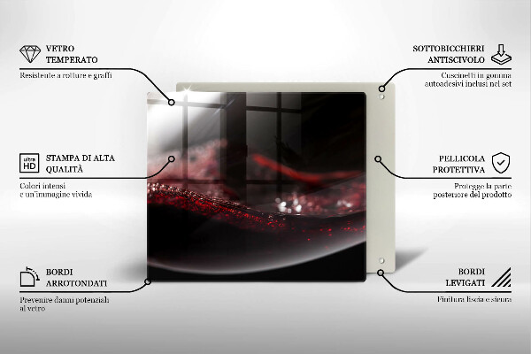 Glas Ceranfeldabdeckung Rotwein im Glas