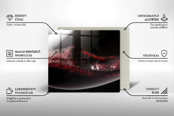 Glas Ceranfeldabdeckung Rotwein im Glas