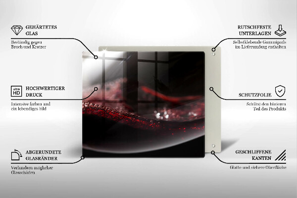 Glas Ceranfeldabdeckung Rotwein im Glas